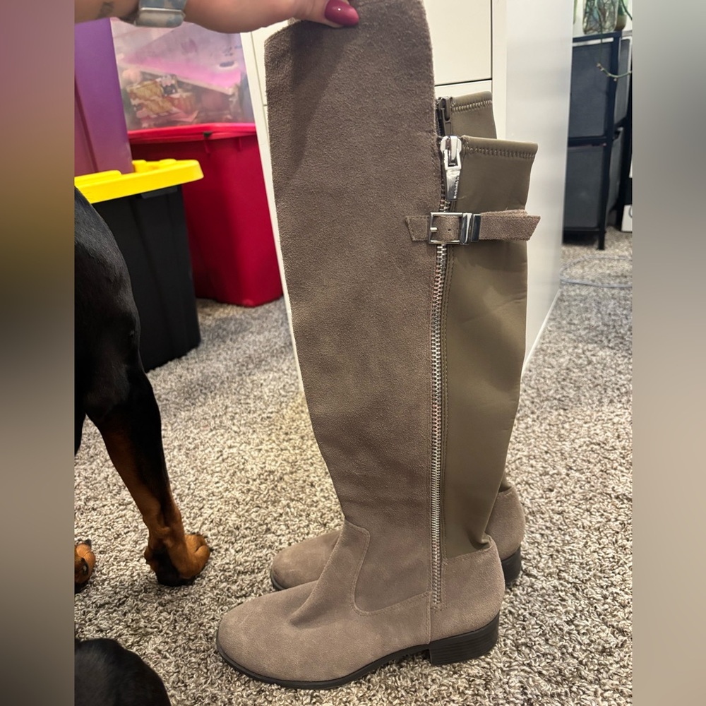 Calvin Klein Taupe Heeled Boots